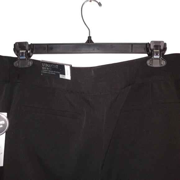 NWT Apt 9 Modern Fit Mid Rise Slimming Straight Black Tie Dress Pants Size 16W - Picture 7 of 10